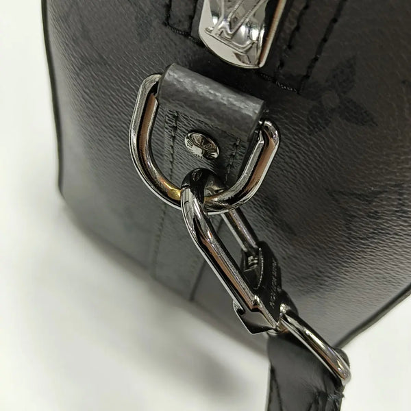 KEEPALL Monogram Coated Canvas Black