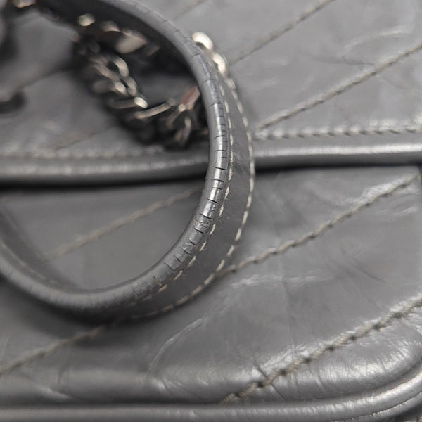 NIKI Medium Chevron Calfskin Gray