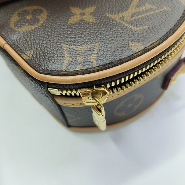 BOITE CHAPEAU Mini Monogram Coated Canvas Brown