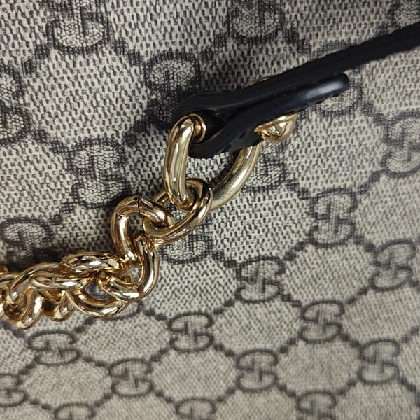 Padlock Medium Monogram Coated Canvas Beige