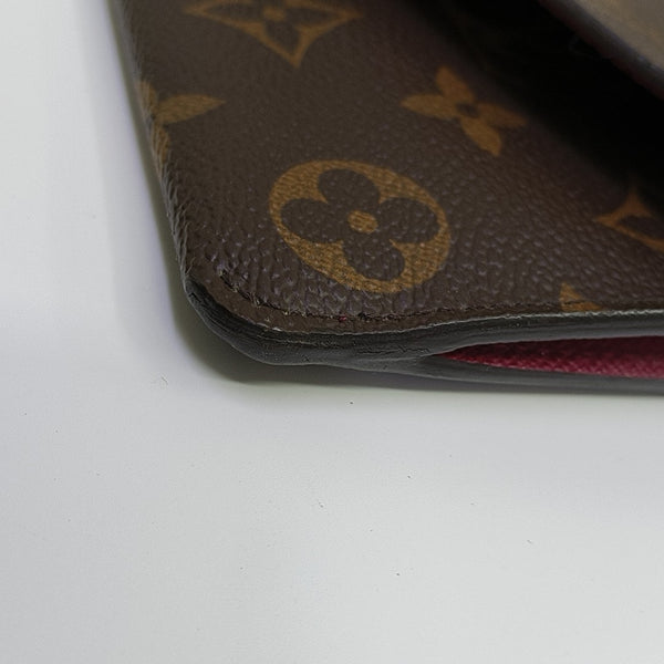 SARAH Monogram Coated Canvas Brown Wallet