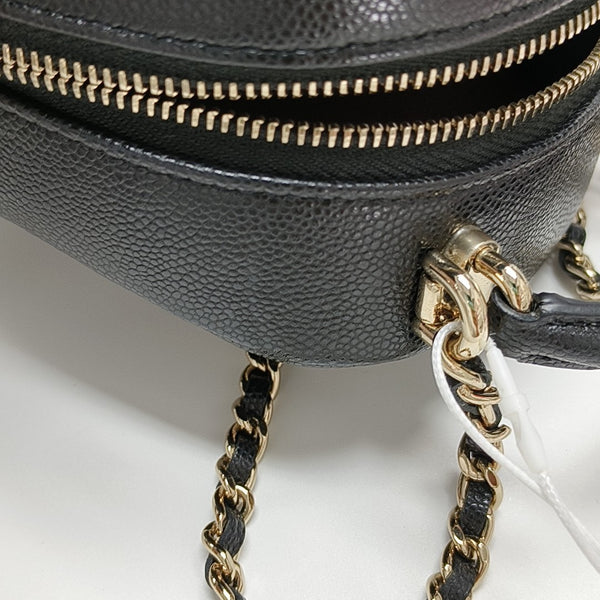 Quilted Grained Calfskin Backpack Mini Black