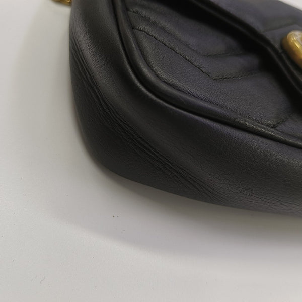 GG Marmont Mini Quilted Calfskin Black