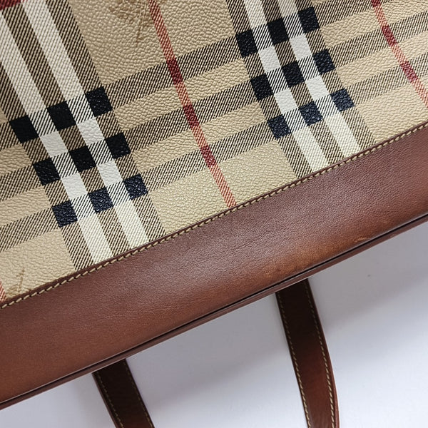 Coated Canvas Shoulder Bag Beige