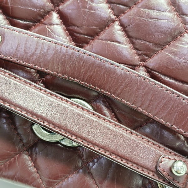Quilted Calfskin Tote Bag Red