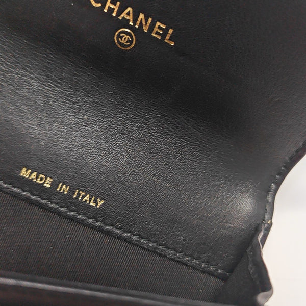 BOY CHANEL Quilted Calfskin Black Card Holder