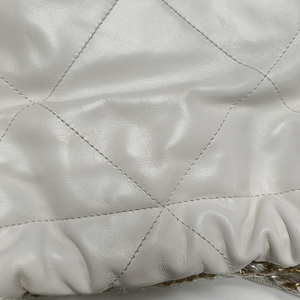 CHANEL 22 Mini Quilted Calfskin White