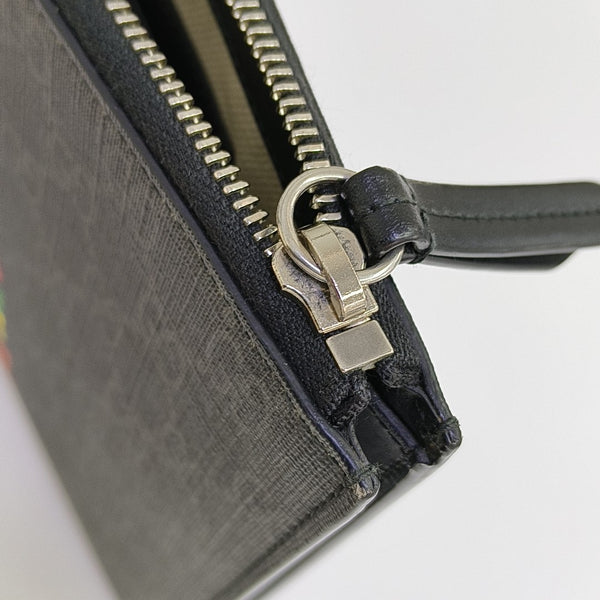 Coated Canvas Clutch Black