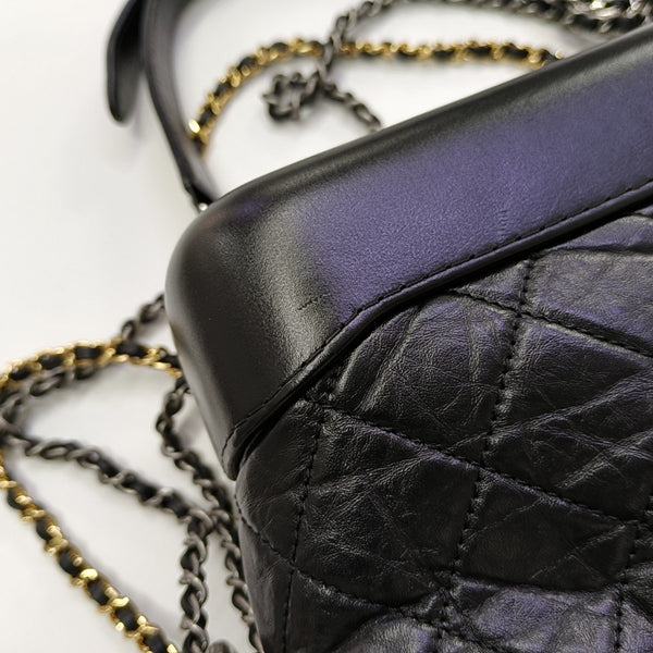 GABRIELLE Small Quilted Vintage Calf Black
