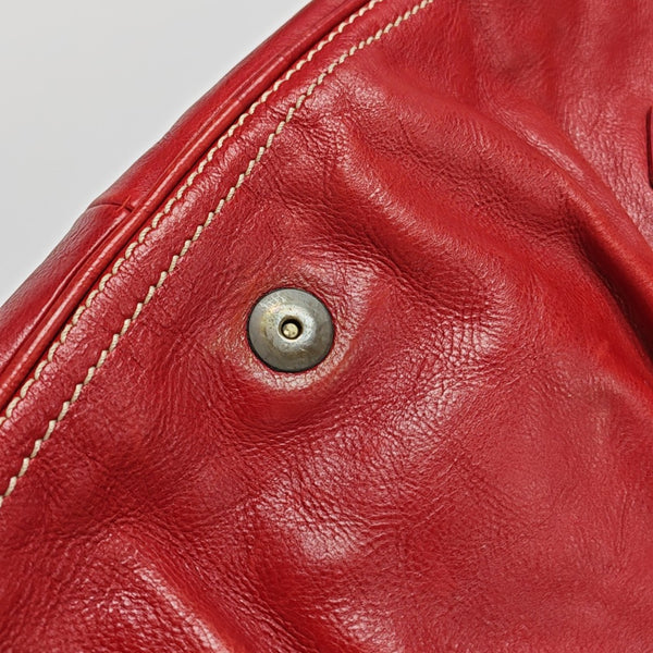 Calfskin Top Handle Bag Red