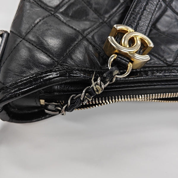 GABRIELLE Small Quilted Calfskin Black