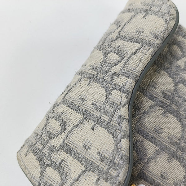 Saddle Mini Oblique Fabric Gray Wallet