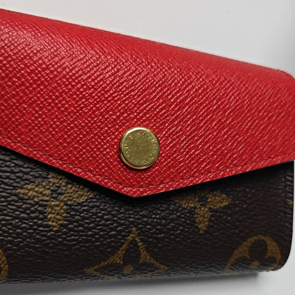 SARAH Monogram Coated Canvas Brown Card Holder