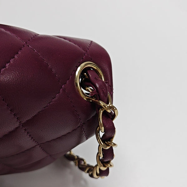 CLASSIC FLAP Mini Quilted Lambskin Purple