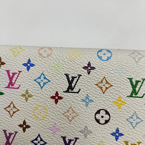 Cartera Blanca de Lona Recubierta con Monograma Porte Monnaie