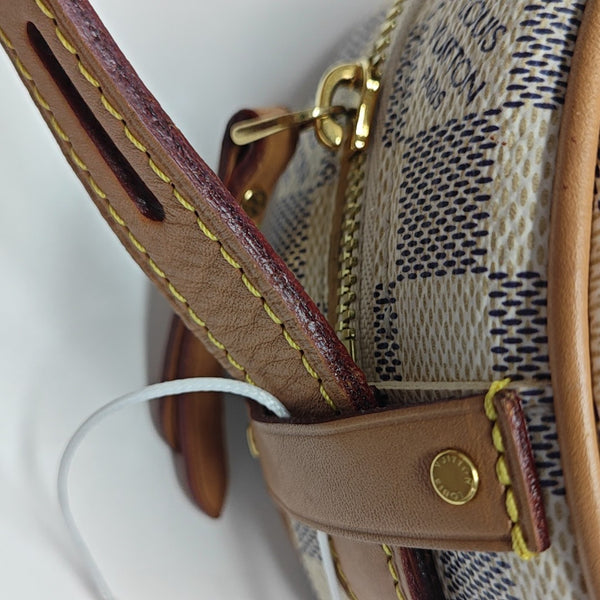 BOITE CHAPEAU PM Damier Azur Coated Canvas White
