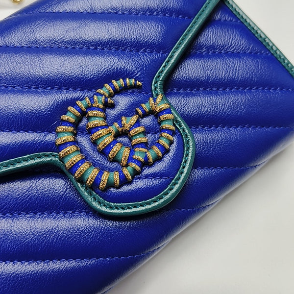 GG Marmont Mini Quilted Calfskin Blue