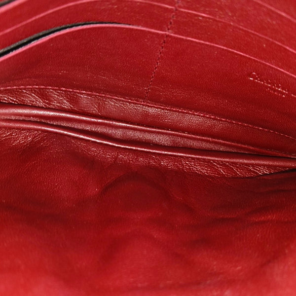 Lady Dior Cuero Charol Acolchado Rojo