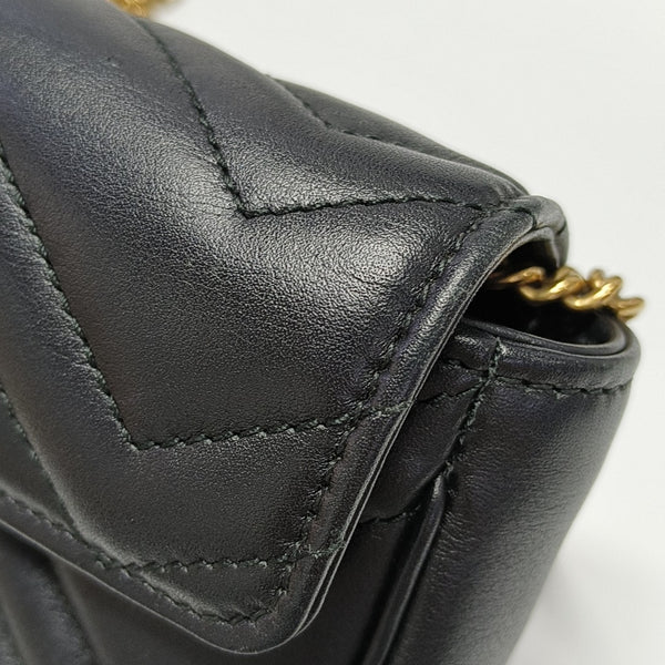 GG Marmont Mini Quilted Calfskin Black