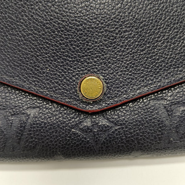 SARAH Monogram Calfskin Blue Wallet