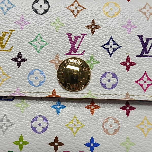 LV × TM PORTE MONNAIE Monogram Coated Canvas White Wallet