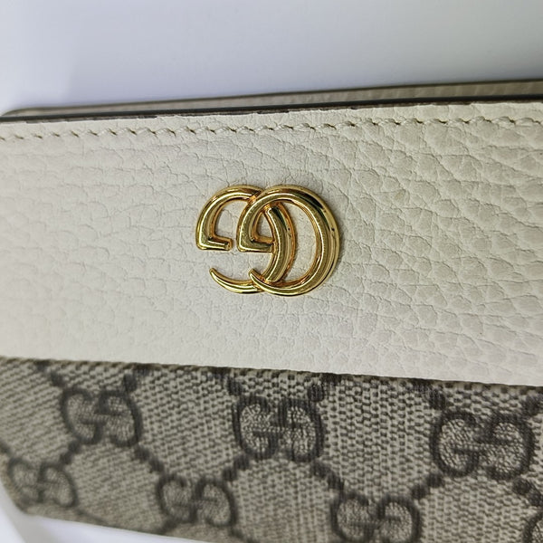 GG Marmont Mini Monogram Coated Canvas Gray Wallet