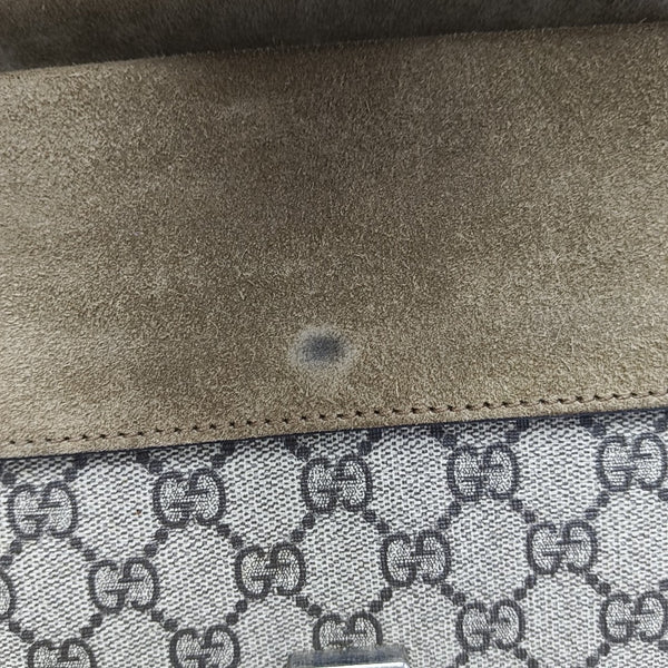 Dionysus Small Monogram Coated Canvas Beige