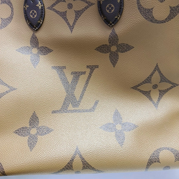Authenticated pre-owned ONTHEGO GM Monogram Coated Canvas Brown - Tote Bag at Looply