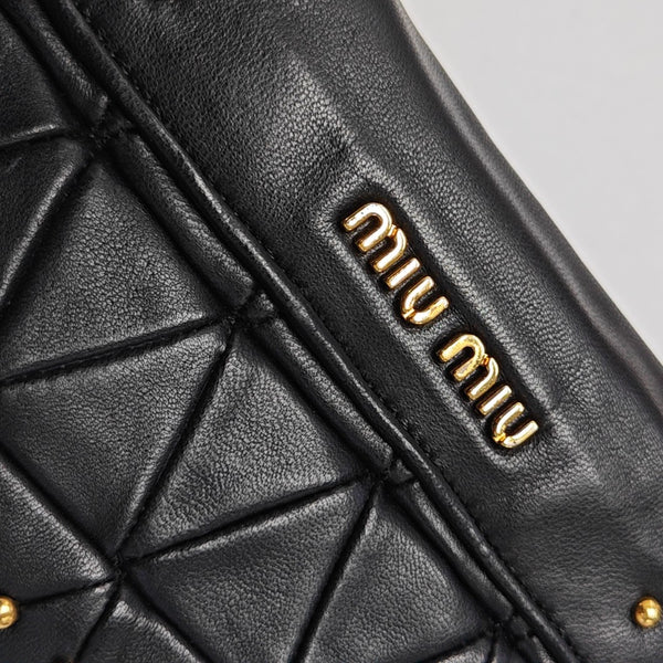 Quilted Lambskin Shoulder Bag Black