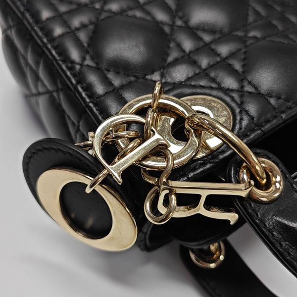 Authenticated pre-owned Lady Dior Super Mini Quilted Lambskin Black - Tote Bag at Looply