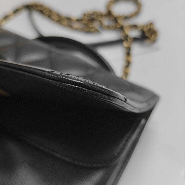 Quilted Grained Calfskin Mini Black