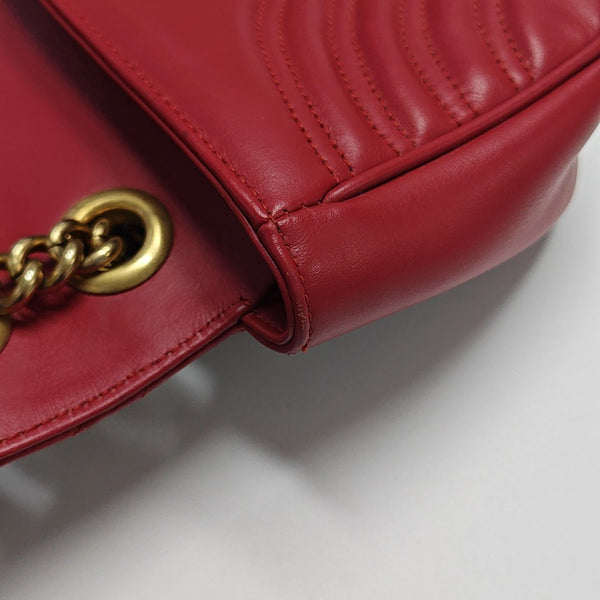 GG Marmont Small Quilted Calfskin Red