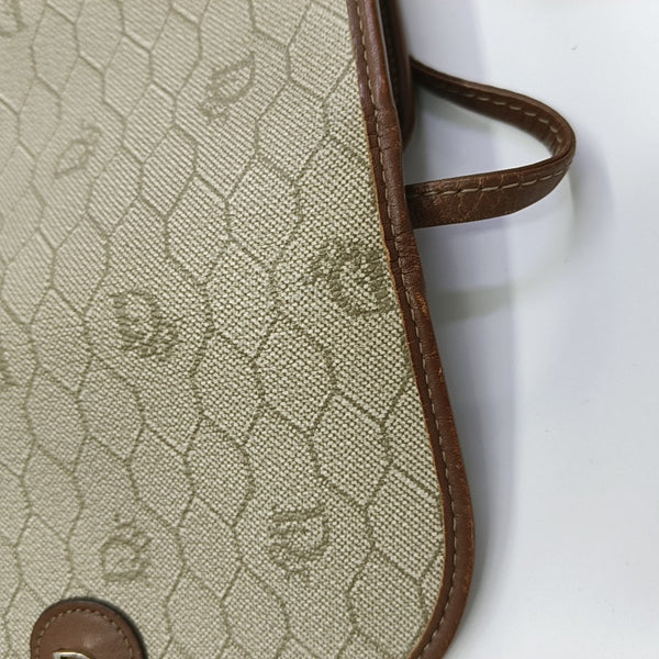 Coated Canvas Shoulder Bag Beige