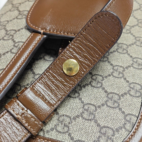 Horsebit 1955 Medium Monogram Coated Canvas Beige