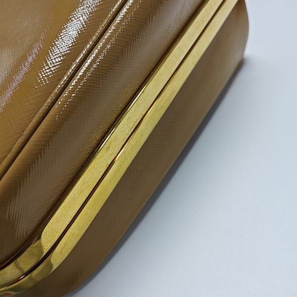 Saffiano Calfskin Top Handle Bag Beige