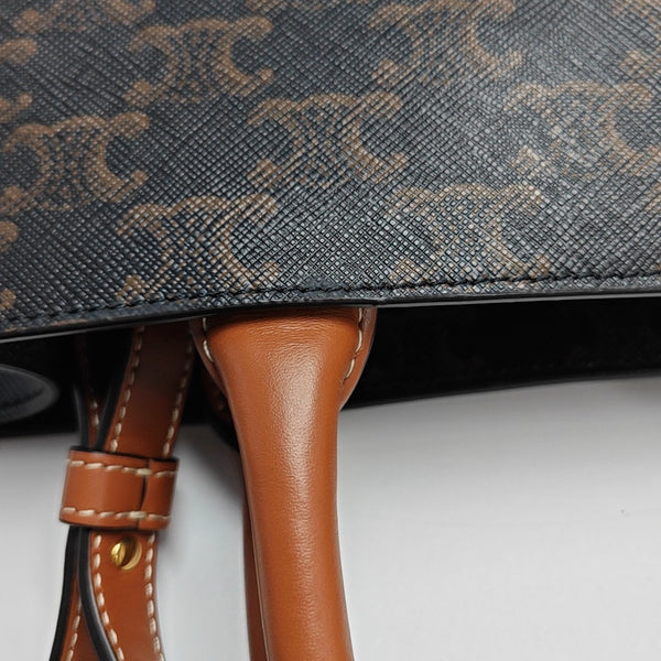 CABAS CELINE Small Coated Canvas Brown