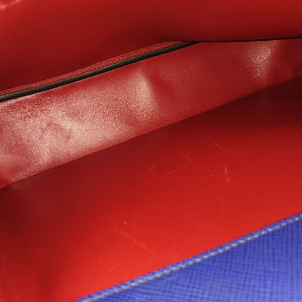 Double Medium Saffiano Calfskin Blue