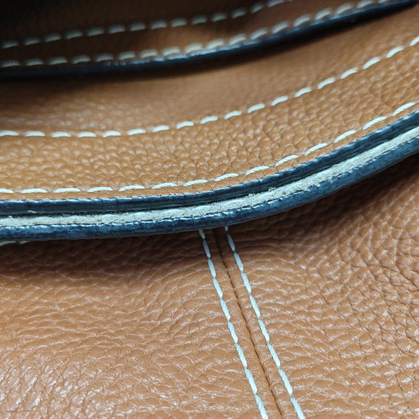 Calfskin Top Handle Bag Brown