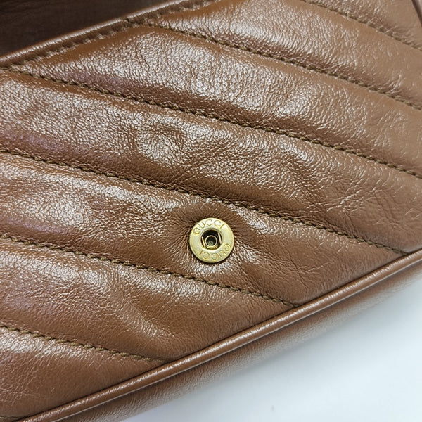 GG Marmont Mini Quilted Calfskin Brown