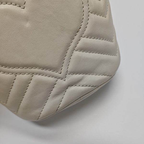 GG Marmont Mini Quilted Calfskin White