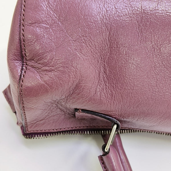 Lambskin Top Handle Bag Purple