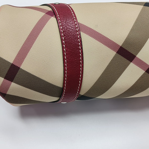 Coated Canvas Top Handle Bag Beige