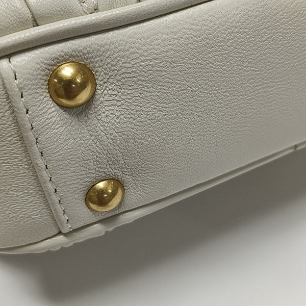 Arcadie Matelassé Mini Quilted Lambskin White