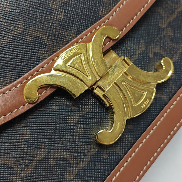 TRIOMPHE Small Coated Canvas Brown