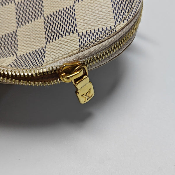 COSMETIC PM Damier Azur Coated Canvas White