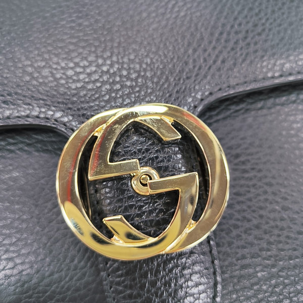 Interlocking G Small Calfskin Black