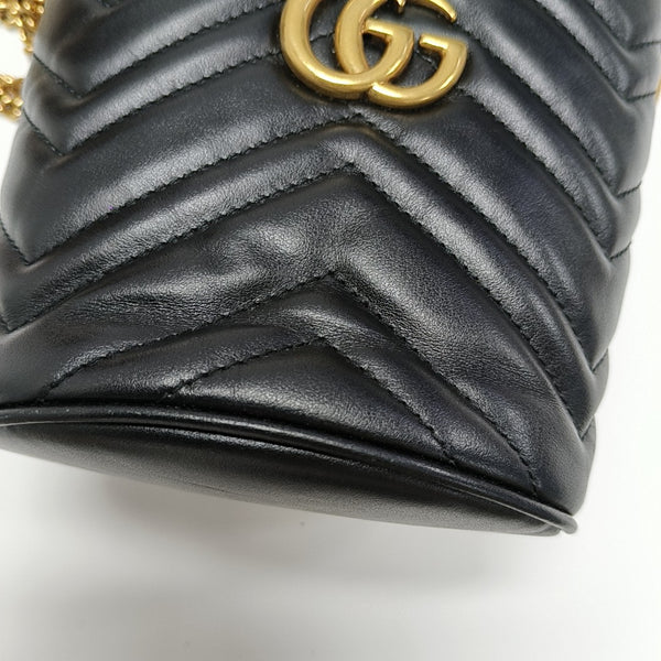 GG Marmont Mini Quilted Calfskin Black