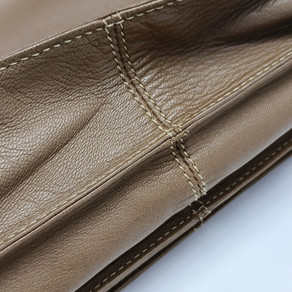 Lambskin Shoulder Bag Brown