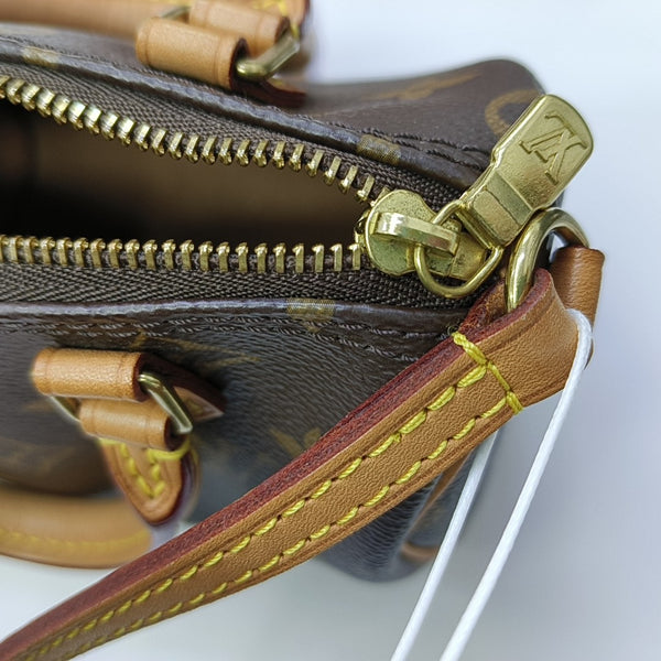 SPEEDY Nano Monogram Coated Canvas Brown