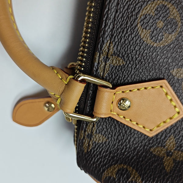 SPEEDY Nano Monogram Coated Canvas Brown